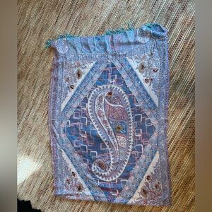 Paisley Patterned Scarf with Fringe